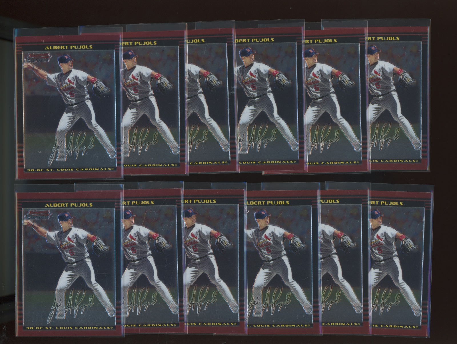 2002 Bowman Chrome #15 Albert Pujols Lot Of 12