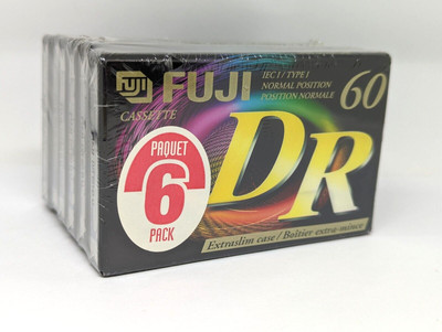 6 Fuji DR-I 60 Mins Audio Cassette Tapes Blank New Sealed Normal Bias Extra Slim