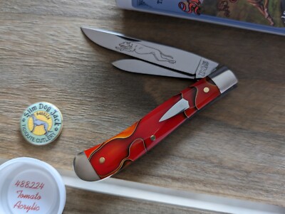 GEC Great Eastern Cutlery #48 Tidioute Slim Dog Jack 488224 Tomato Acrylic