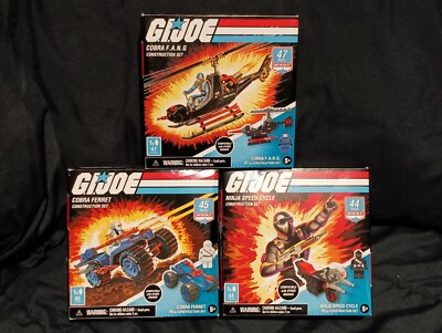 G.I. Joe Construction Sets Cobra Fang, Ferret & Ninja Speed Cycle FAST FREE SHIP