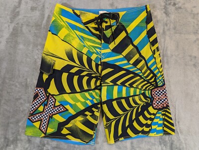 FOX Racing Swim Trunks Mens 32 Hawaiian All Over Print