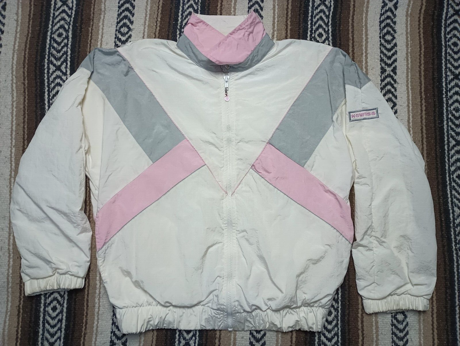 K-Swiss vtg Jacket 80s 90s Hip Hop windbreaker Womens M made
