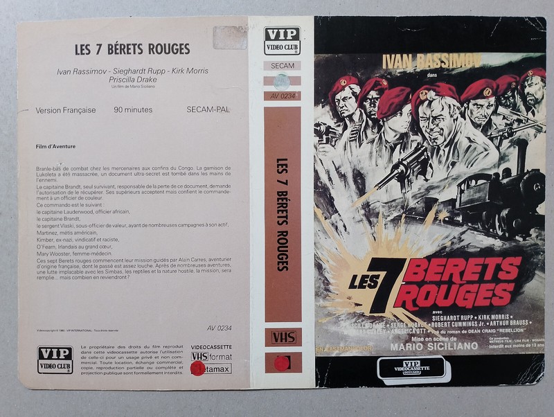 Jaquette Vhs - Les 7 Berets Rouges - Vhs Sleeve - Ivan Rassimov