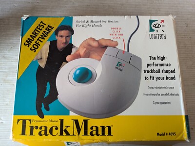 Logitech Track Man Ergonomic High Performance Stationary Mouse PN:4095 