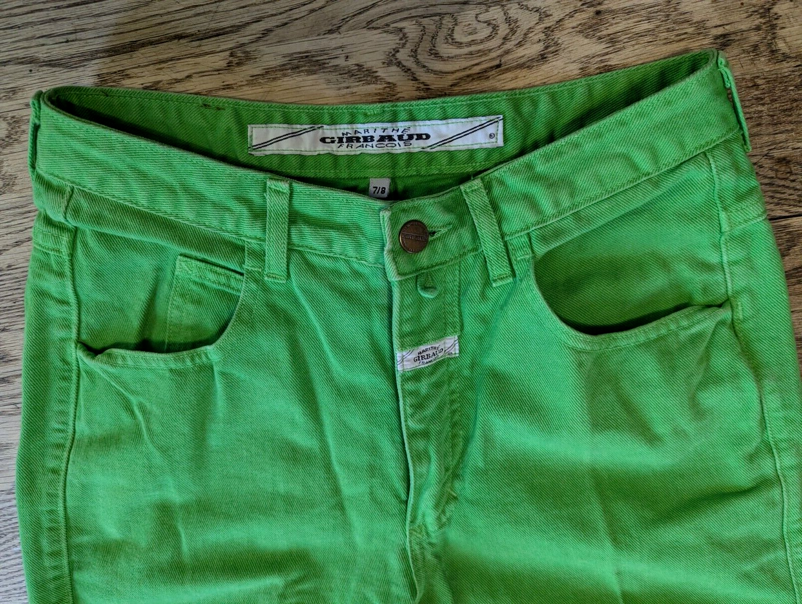 MARITHE FRANCOIS GIRBAUD VTG 90s JEANS Women's 7/8 Lime