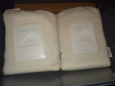 Casaluna 100% Linen Sheet Set, Size Full, 1 Flat Sheet, 1 Fitted, 2 Pillowcases