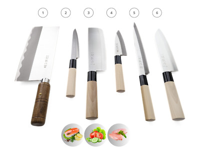Kitchen Knife Set of 6pcs Essiantial Multi-Purpose Knives MADE IN JAPAN SEKIRYU