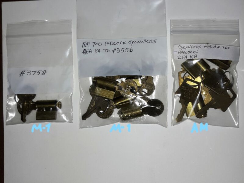 7X NEW CYLINDERS FOR AM700 AMERICAN PADLOCKS