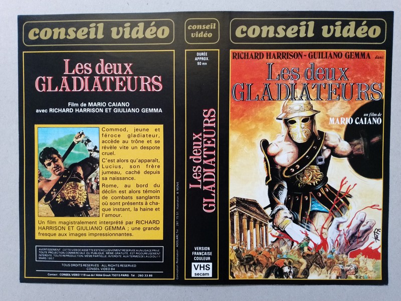 Jaquette Vhs - Les Deux Gladiateurs - Vhs Sleeve - Mario Caiano