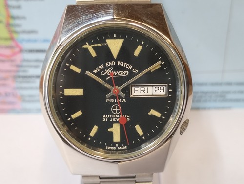 WEST END WATCH ヴィンテージ Vintage West End Watch Co Sunburst Red Dial Manual Swiss