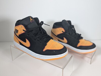Nike Air Jordan 1 Mid SE Fat Tongue Black Vivid Orange Red FJ4923 008 Size 9