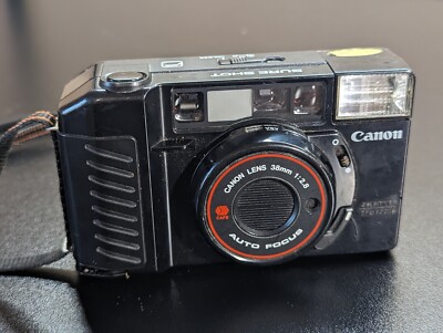 Vintage Canon Sure Shot Camera For Parts Or Repair Battery Compartment Corrosion