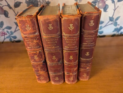 4-ANTIQUE WAVERLEY NOVELS SIR WALTER SCOTT, ANDREW LANG EDITOR 