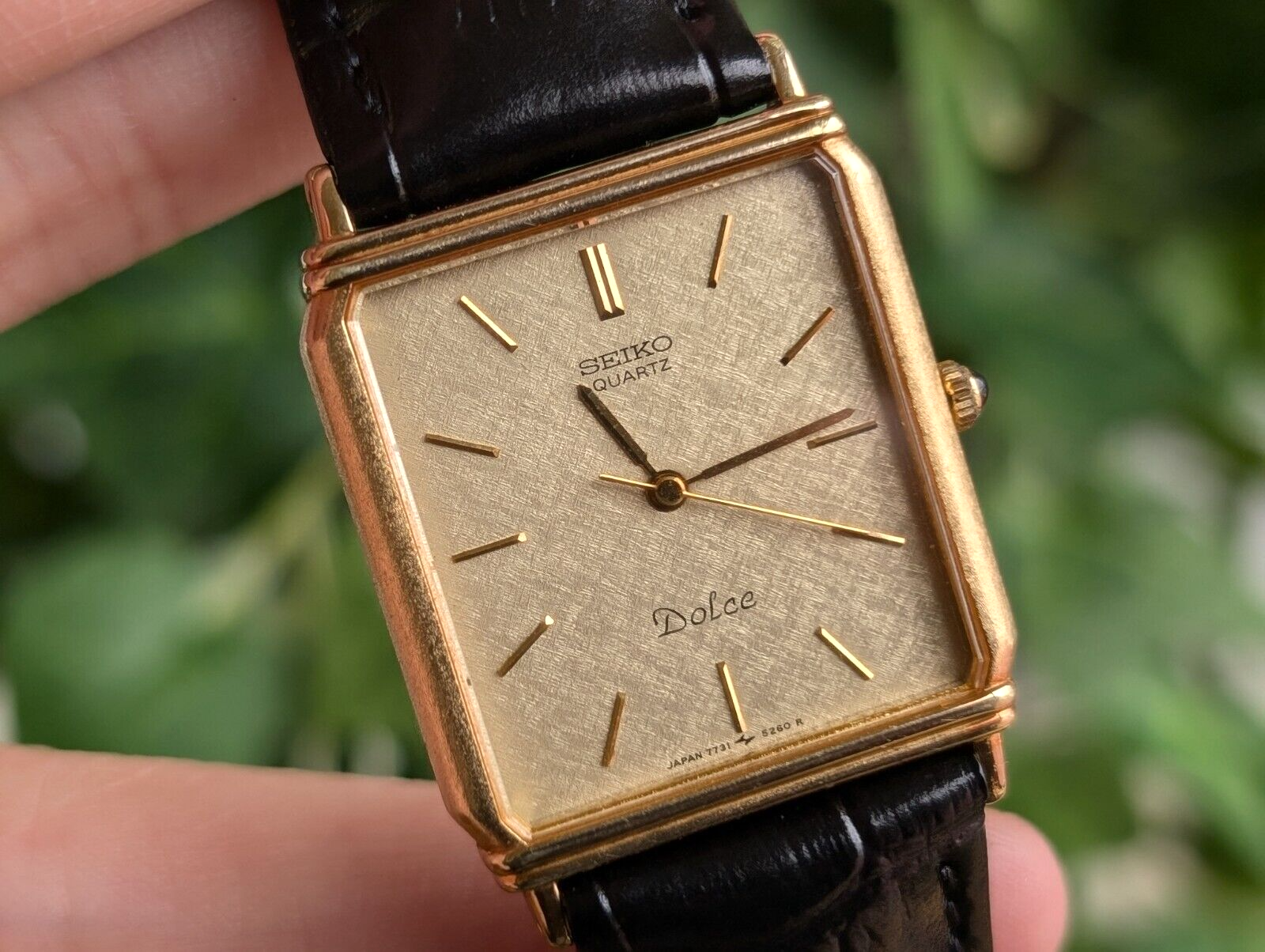 セイコー ドルチェ スクエア ゴールド 7730-5020 クォーツ メンズ