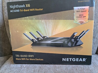 Netgear  Nighthawk X6 AC3200 R8000-100NAS Tri-Band WiFi Router ~ Open Box