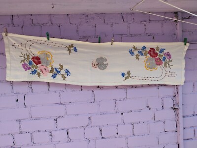 Vintage embroidery, cross stitch, Napkin vintage, embroidery