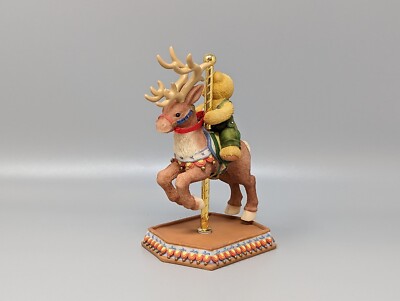 1999 Cherished Teddies Marcus Christmas Reindeer Carousel Figurine 589934