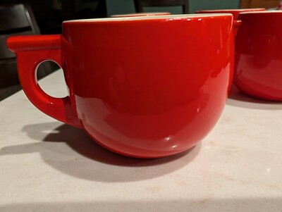 6 Hall's Vintage Red Rare Coffee Tea Cup Mug