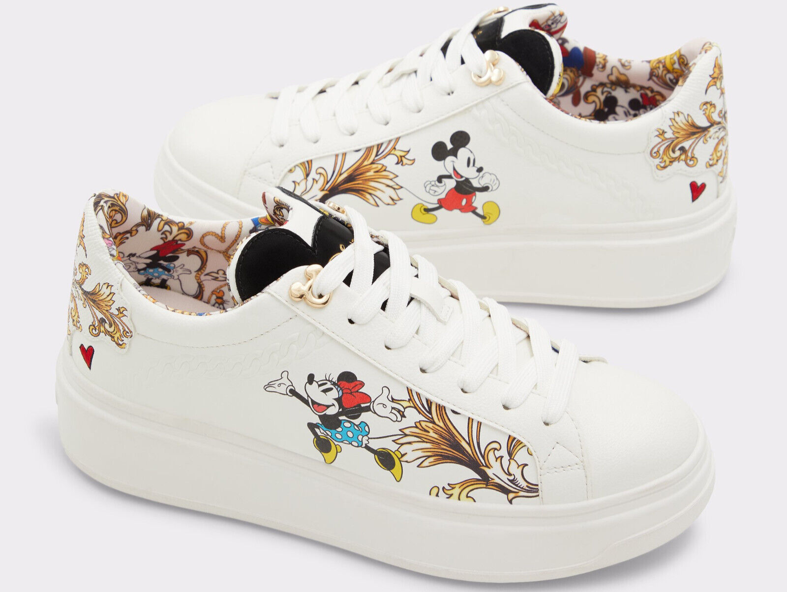 スニーカー [Disney x Aldo] Disney's 100th anniversary elebrate Snickers Aldo X Disney Women's D100 Graphic Lace Up Low Top Sneakers
