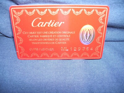 Cartier Verification Card for Leather Product | eBay