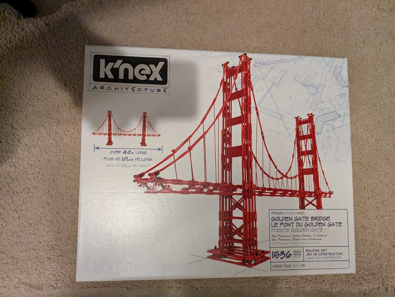 K'NEX Architecture Golden Gate Bridge Collectible Building Set, 1536 Pieces,