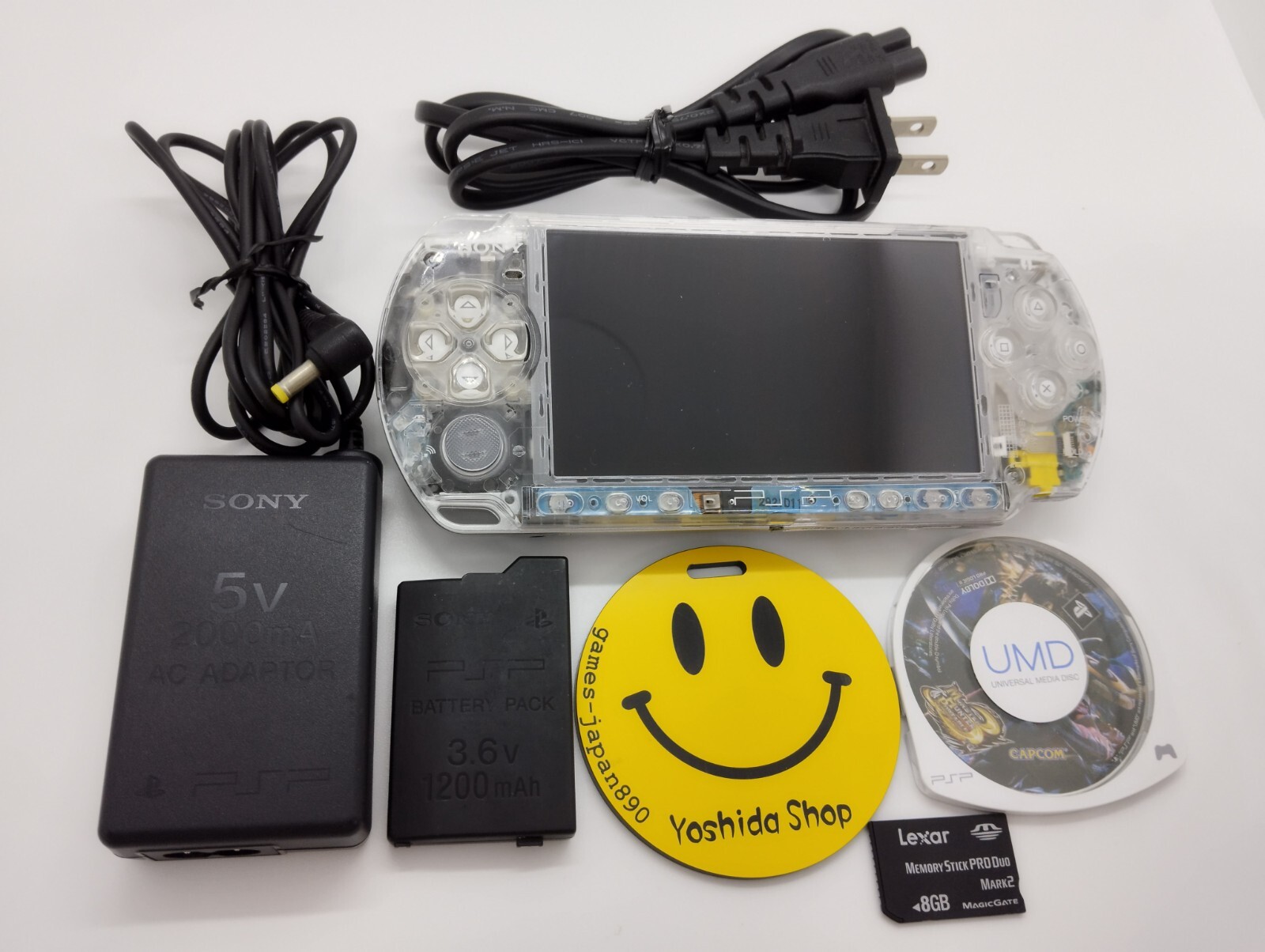 Sony PSP 3000 System w/ Charger,battery Clear color Region