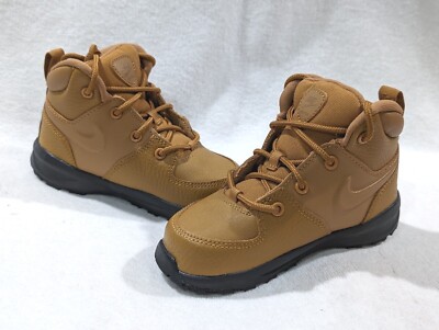 Nike Manoa LTR (TD) Wheat/Black Leather Toddler Boy's Boots-Sz 8C NWB BQ5374-700
