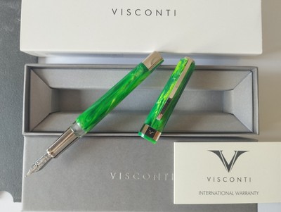 NEW Visconti Opera Demo Green Mint Cotton Candy Nib M Fountain Pen FULL SET