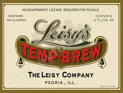 Leisy's Temp Brew Beer Label 18'' x 24'' Metal Sign