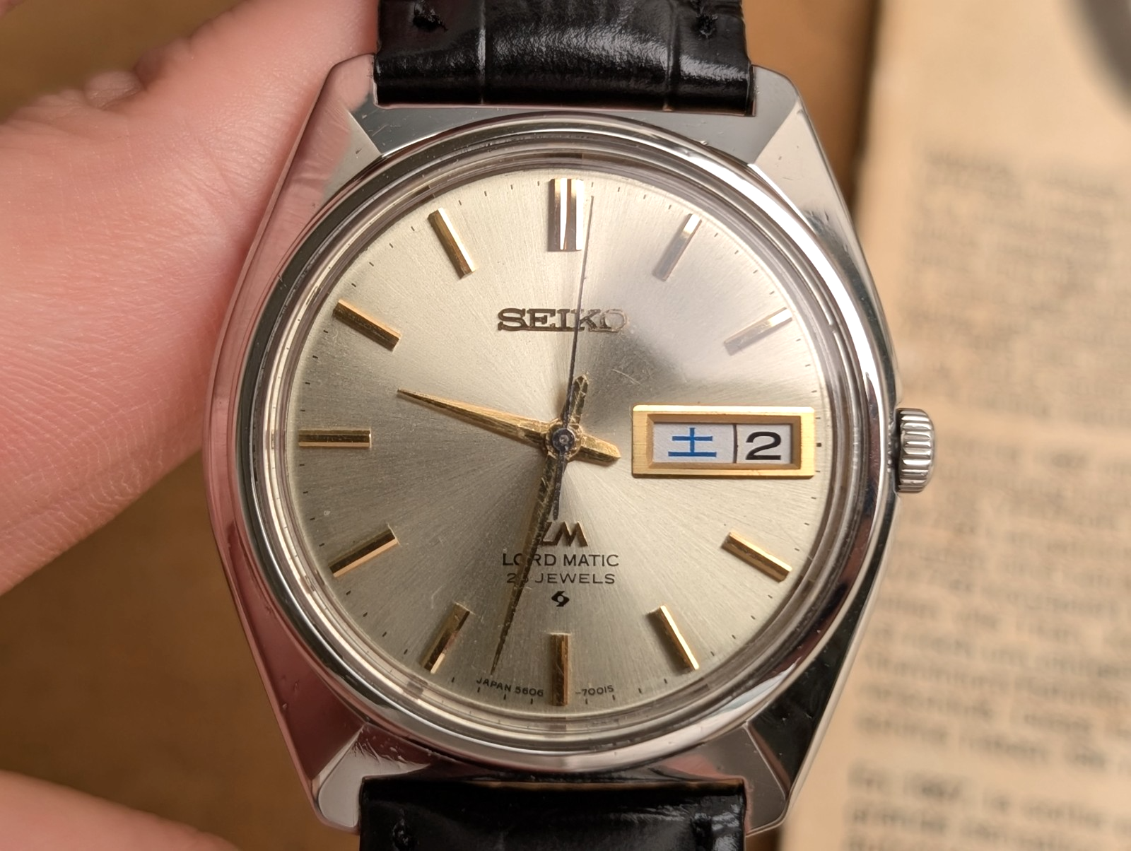 Vintage 1968 SEIKO LM Lord Matic 5606-7000 Kanji Day/Date