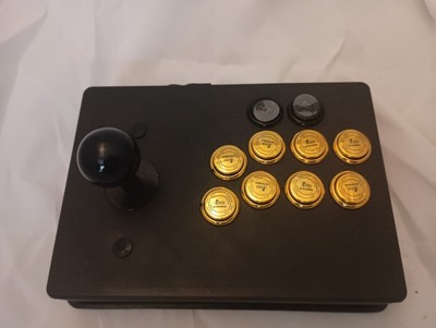 New! Black & Gold 3D-Printed Sanwa Joystick Controller (PC/PS4/PS5/Xbox One/NSW)