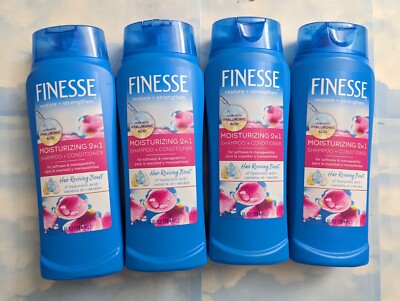 LOT (4) FINESSE RESTORE+STRENGTHEN 2IN1 MOISTURIZING SHAMPOO/CONDITIONER