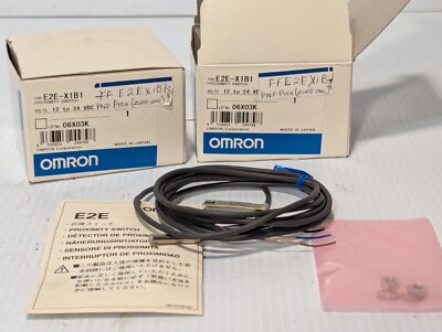 Lot of 2 Omron E2E-X1B1 proximity switches, 12-24VDC, new old stock - Free Ship