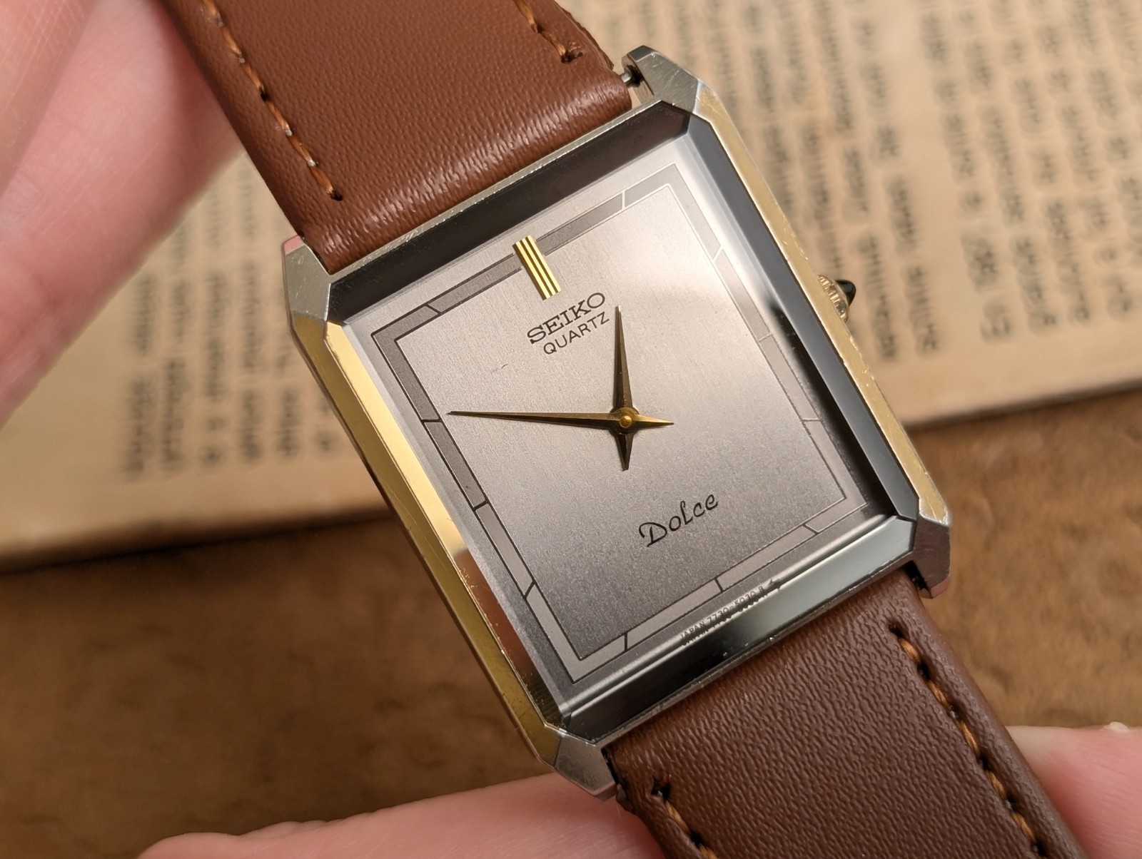 【稼働】SEIKO セイコー ドルチェ 7730-5040 ダークグレーQZ 稼働】SEIKO セイコー ドルチェ 7730-5040 ダークグレーQZ 稼働