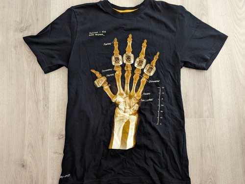 NIKE KOBE BRYANT BROKEN HAND FINGER RINGS SKELETON SHIRT sz