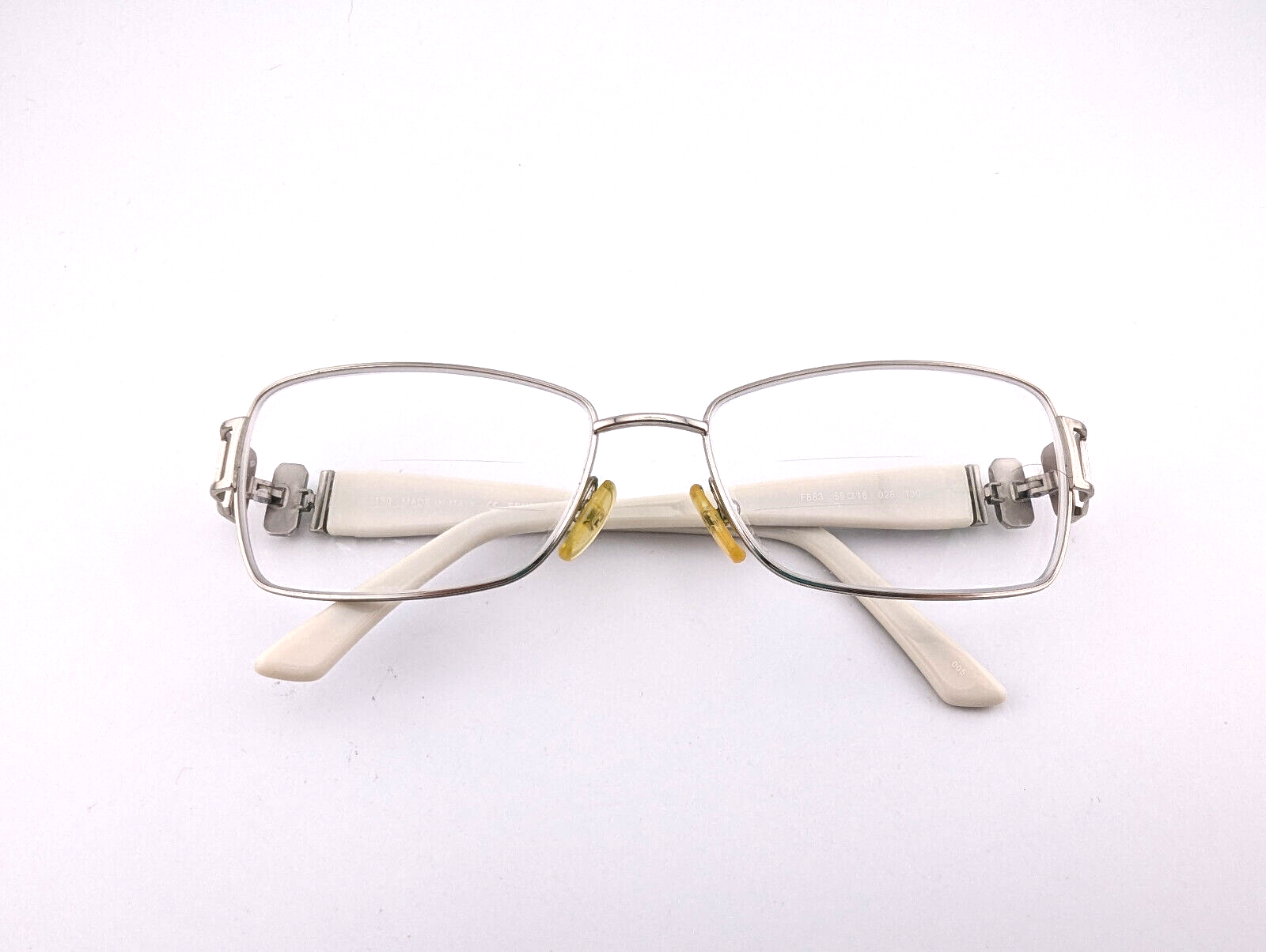 Fendi Eyeglasses, Frames Only, F883 028, 55-16-130, Silver/White, Made In Italy. Fendi Eyeglasses, Frames Only, F883 028, 55-16-130, Silver/White, Made In Italy.