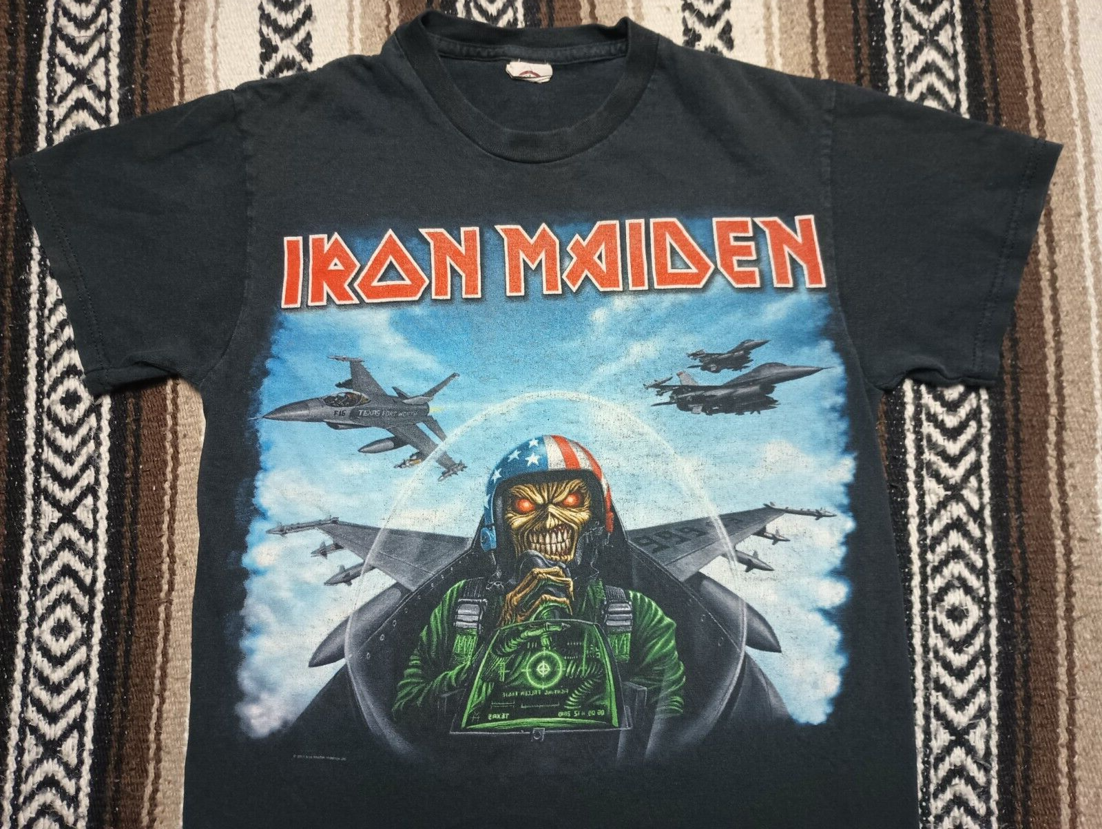 洋楽 IRON MAIDEN HEAVY L ARMY EMS-4104 Iron Maiden New York Tour 1985 Raglan HEATHER/BLACK S to 3XL