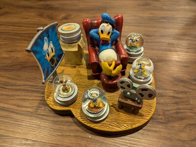Disney Donald Duck Through The Years Mini Snow Globe Figurine Figure Statue Set