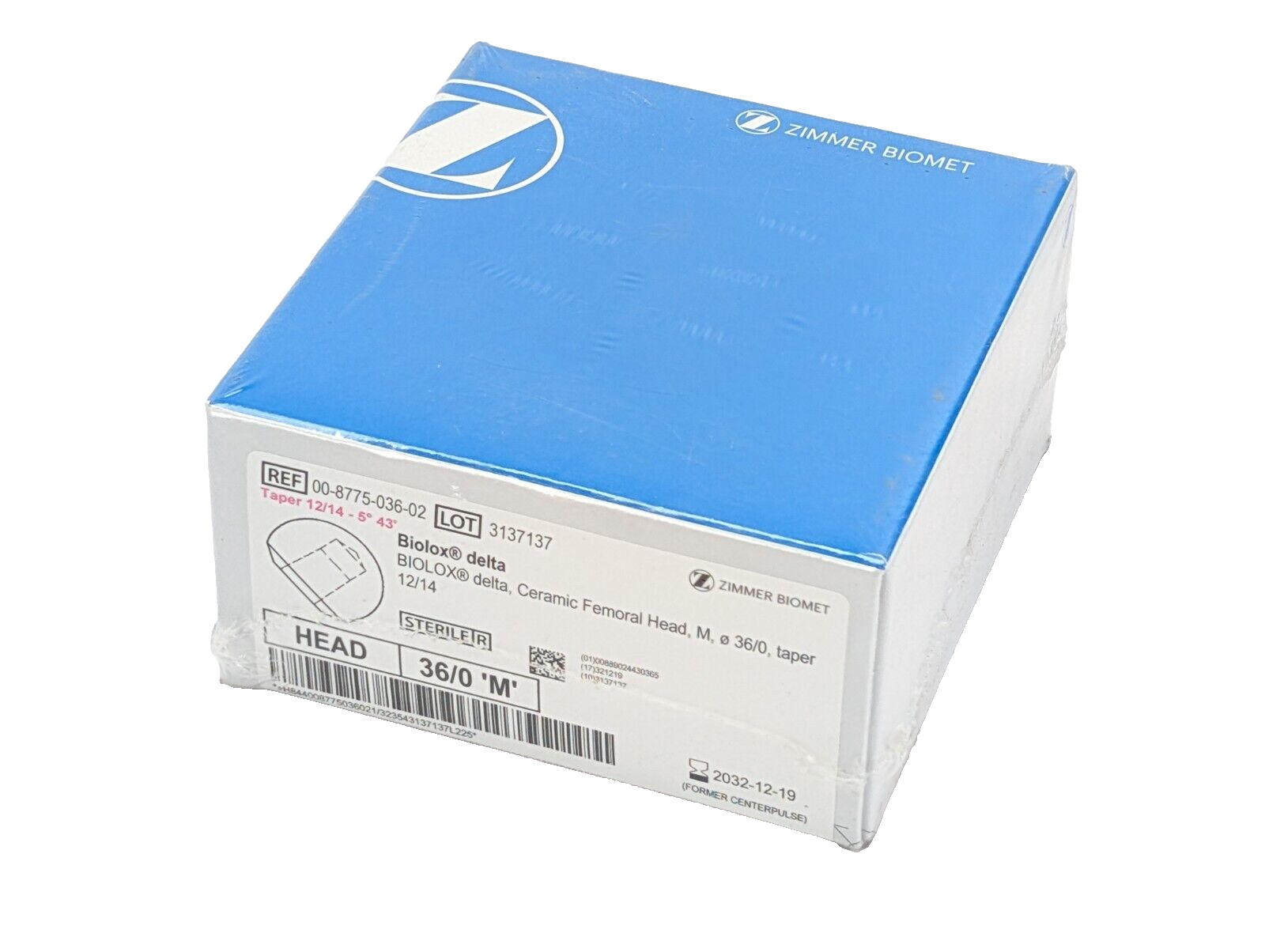 biofrap☆ ZIMMER BIOMET Biolox Delta Ceramic Femoral Head, M