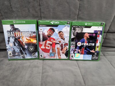 XBOX One New Factory Sealed Video Game Bundle Lot of 3 Madden Battlefield Fifa