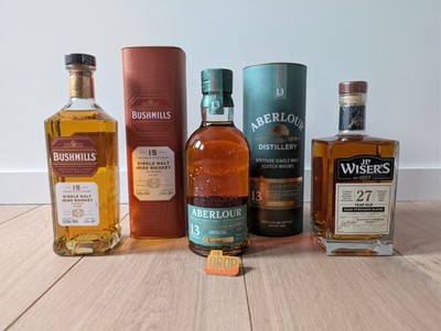 New: Bushmills 15 Years + Aberlour 13 Years + JP Wiser's 27 Years Cask Strength