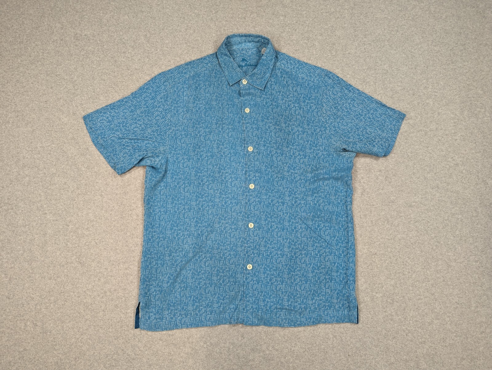 古着 “ Bahama” Hawaiian Shirt Tommy Bahama Hawaiian Shirt Mens Large Blue Floral Silk Camp