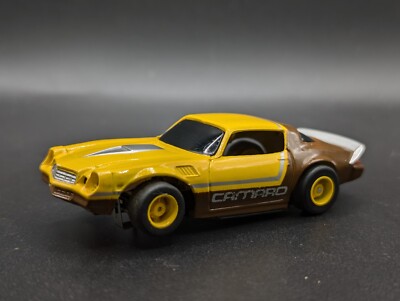 Vintage TYCO Yellow/Brown 79 Chevy CAMARO Z28 HO Slot Car LIGHT