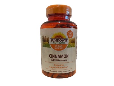 Sundown Naturals Cinnamon 1000mg Vitamin Capsule- 200 Count