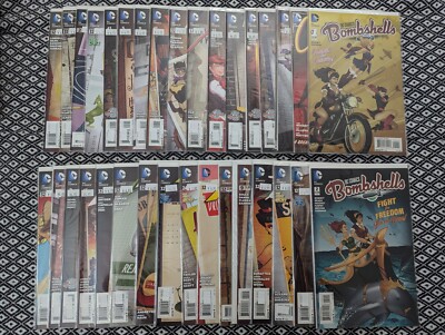 DC Bombshells And Variant Cover Comic Lot 34 CT Wonder Woman Catman Harley Quinn