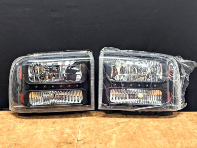 Spec-D Tuning Ford F250 Black Euro Headlights 2005-2008