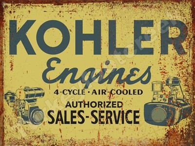 Rust Look Kohler Engines Sales & Service Metal Sign 3 Sizes to Choose From