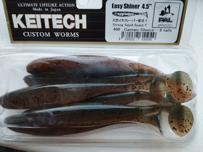 KEITECH Lures Easy Shinner 4.5'' (6pcs ) JAPAN Strong Squid scented Drop Shot jig