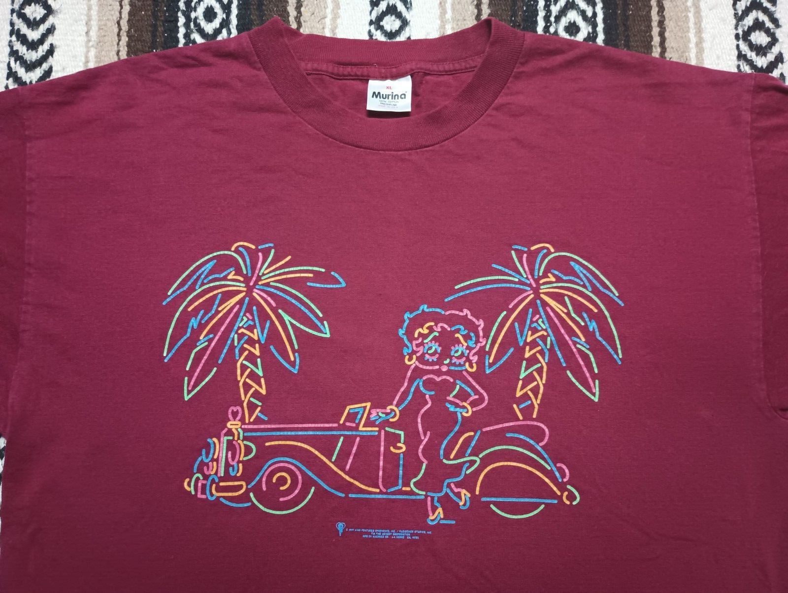90s Betty Boop vtg T Shirt Palm Trees single stitch XL 1997