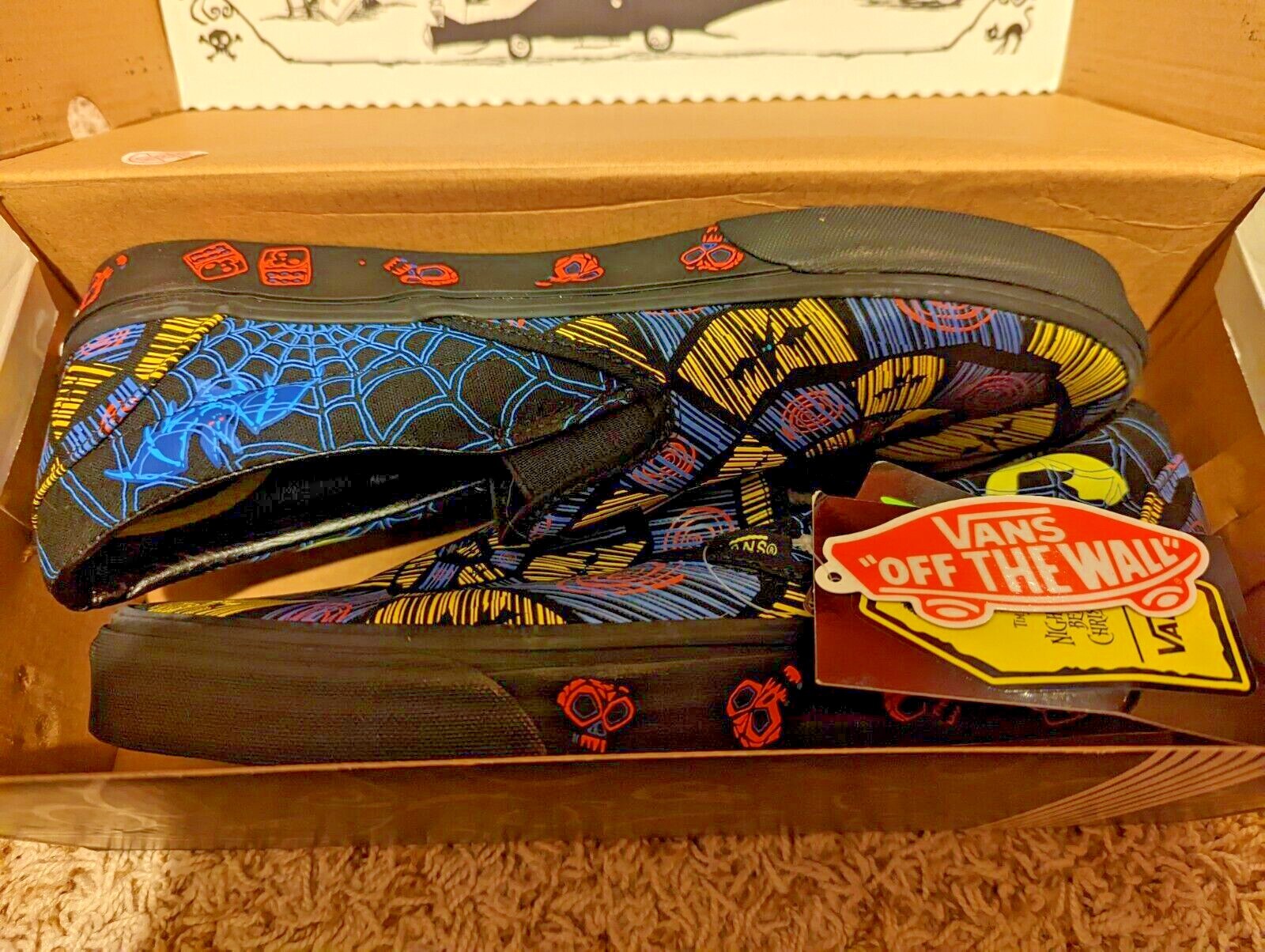 Pre-owned Vans Disney X  Nightmare Before Christmas Slip On Oogie Boogie Mens/womens In Black